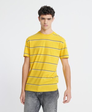 Superdry Organic Cotton City Neon Box Fit Stripe Férfi Pólók Sárga | LGQSZ6927